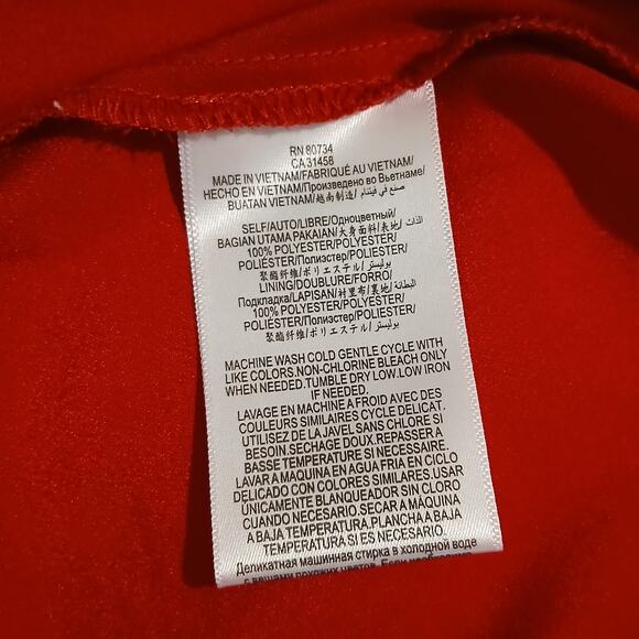 BCBGeneration red spaghetti strap fully lined sheer ruffled front easy care - Picture 14 of 16